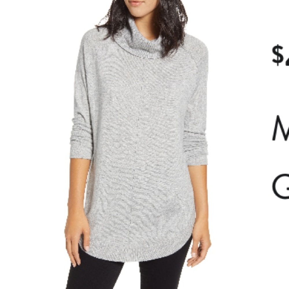 Like new Caslon Turtleneck Tunic Sweater - light gray